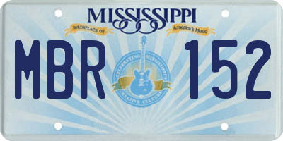 MS license plate MBR152