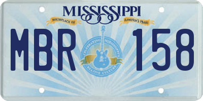 MS license plate MBR158