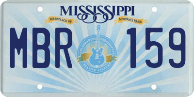 MS license plate MBR159