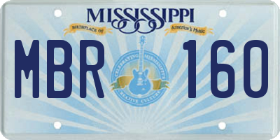 MS license plate MBR160