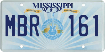 MS license plate MBR161