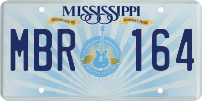 MS license plate MBR164