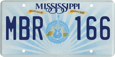 MS license plate MBR166