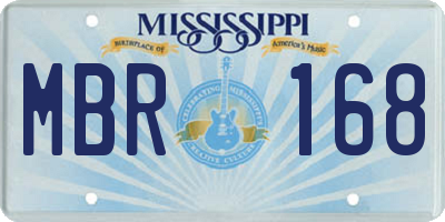 MS license plate MBR168