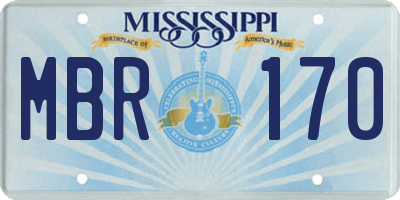 MS license plate MBR170