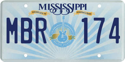 MS license plate MBR174