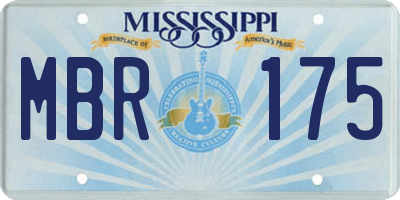MS license plate MBR175