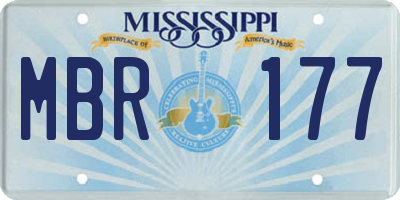 MS license plate MBR177