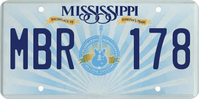 MS license plate MBR178