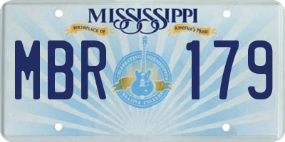MS license plate MBR179