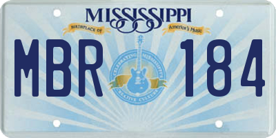 MS license plate MBR184