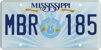 MS license plate MBR185