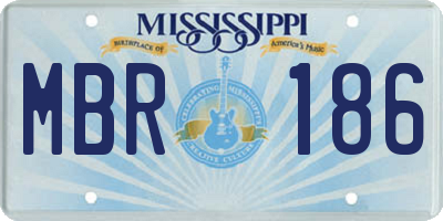 MS license plate MBR186