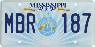 MS license plate MBR187