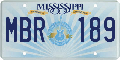 MS license plate MBR189