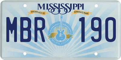 MS license plate MBR190