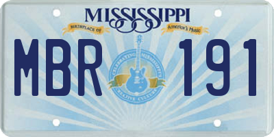 MS license plate MBR191