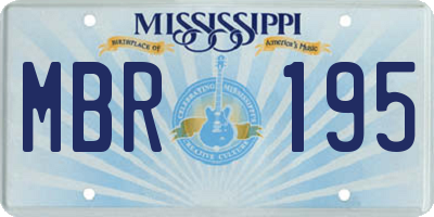 MS license plate MBR195