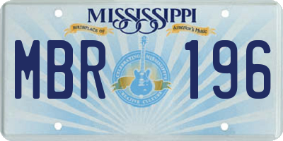 MS license plate MBR196