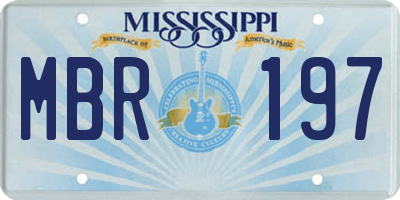 MS license plate MBR197