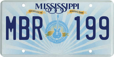 MS license plate MBR199