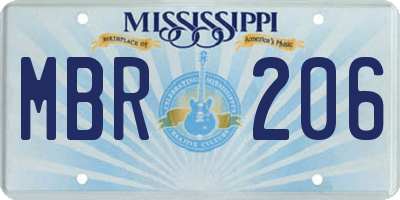 MS license plate MBR206