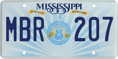 MS license plate MBR207