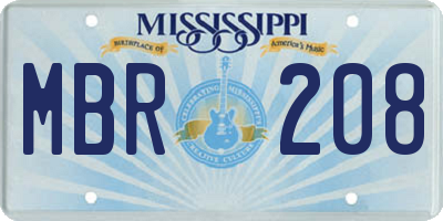 MS license plate MBR208