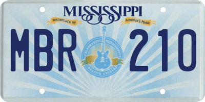 MS license plate MBR210