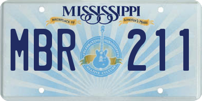 MS license plate MBR211