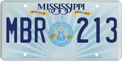 MS license plate MBR213