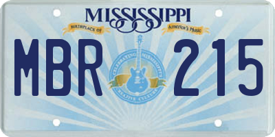 MS license plate MBR215
