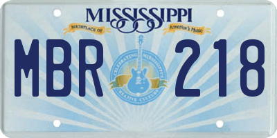 MS license plate MBR218