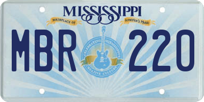 MS license plate MBR220