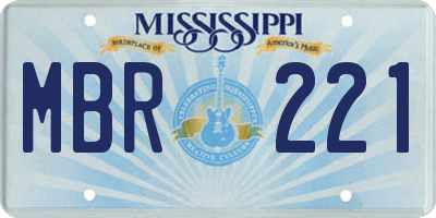 MS license plate MBR221