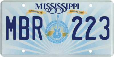 MS license plate MBR223