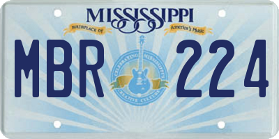 MS license plate MBR224