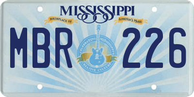 MS license plate MBR226