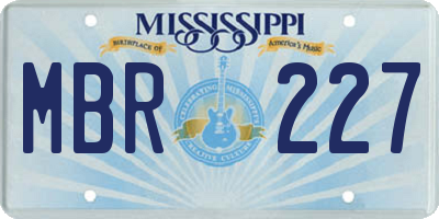 MS license plate MBR227
