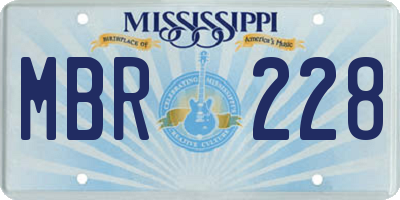 MS license plate MBR228