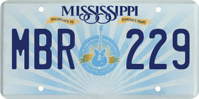 MS license plate MBR229