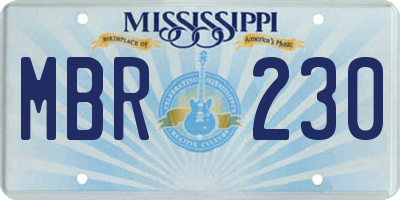 MS license plate MBR230