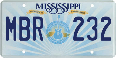 MS license plate MBR232