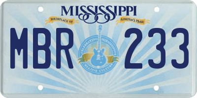 MS license plate MBR233