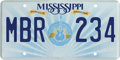 MS license plate MBR234
