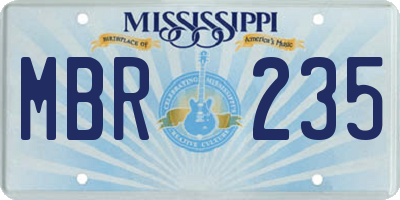 MS license plate MBR235