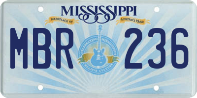 MS license plate MBR236
