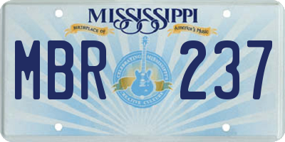 MS license plate MBR237