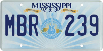 MS license plate MBR239