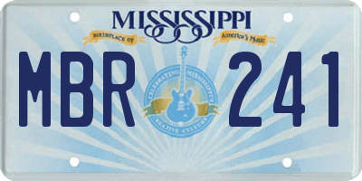 MS license plate MBR241